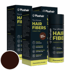 SZETT 3 db Plushair HAIR FIBERS hajszál - sötétbarna