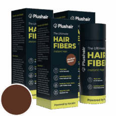 SZETT 3 db Plushair HAIR FIBERS hajszál - középbarna