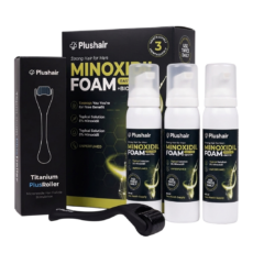 Plushair Minoxidil hab szett – 3 hónapig + Plushair Dermaroller